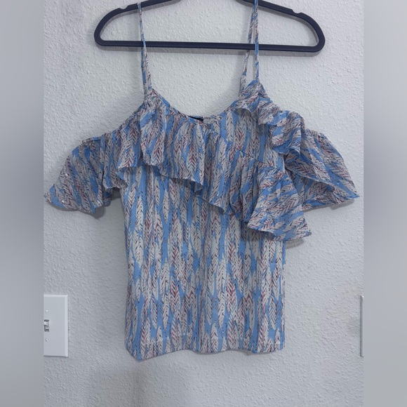 Miss Me blue Ruffle flowy strappy blouse -Size Medium NWT - Picture 2 of 7